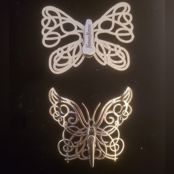 2pc Vintage Neiman Marcus Silver Butterfly Clips. - Picture 10 of 15